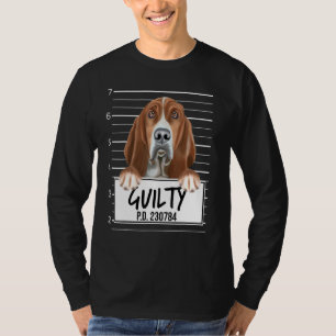 Basset Hound Mugshot Guilty Dog T-Shirt