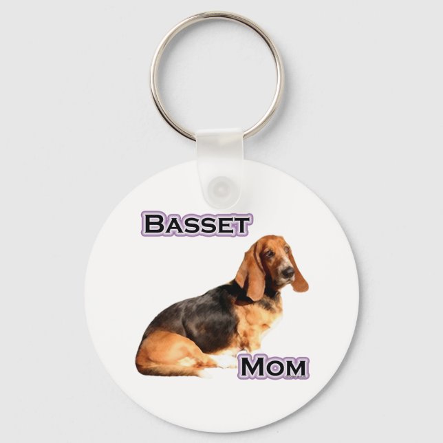 Basset Hound Mum 4 - Keychain (Front)