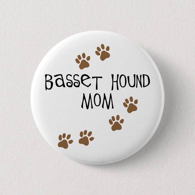 Basset Hound Mum 6 Cm Round Badge (Front)