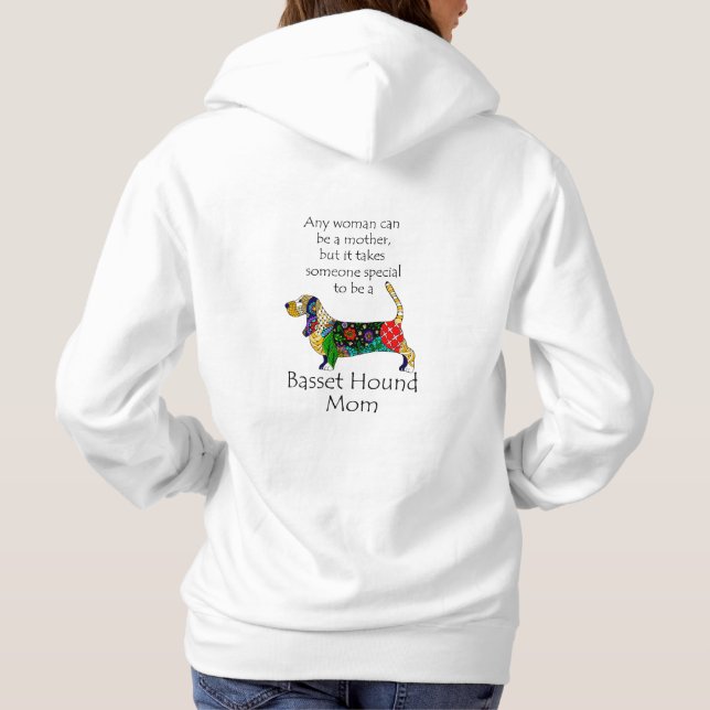 Basset Hound Mum Hoodie (Back)