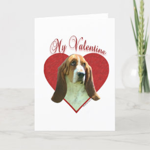 Basset Hound My Valentine Holiday Card