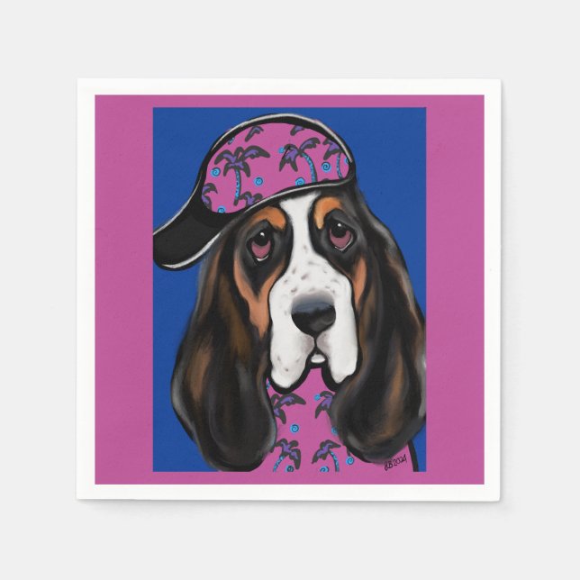 Basset Hound Napkin (Front)