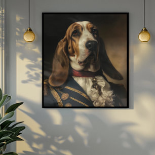Basset Hound napoleon style Poster