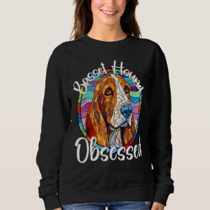 Basset Hound Obsessed Dog Mom Puppy Colorful Pet F Sweatshirt