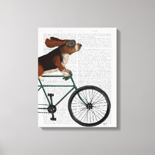 Basset Hound on Bicycle Canvas Print