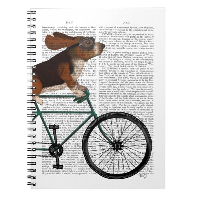 Basset Hound on Bicycle Notebook (Front)
