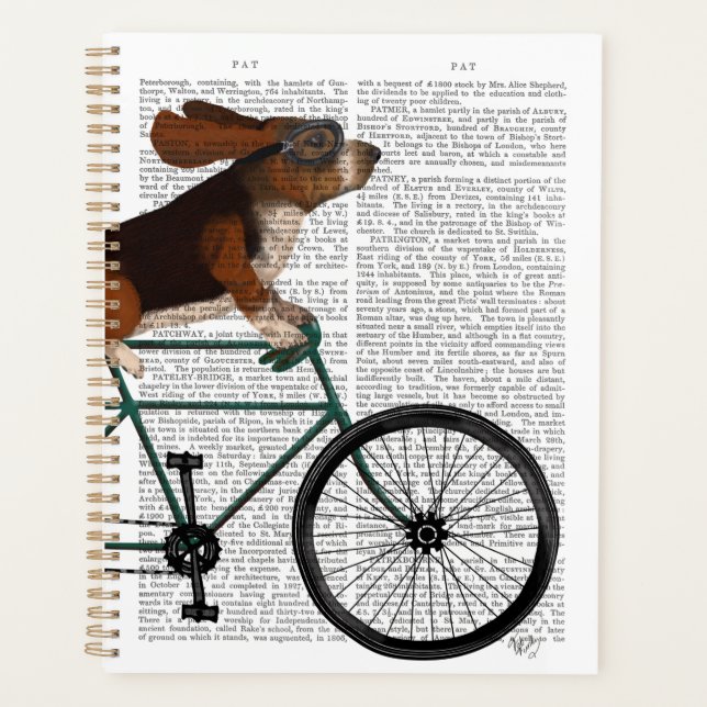 Basset Hound on Bicycle Planner (Front)
