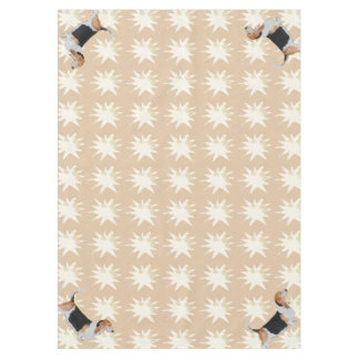 Basset Hound on Tan Leaves Tablecloth