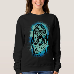 Basset Hound Paint Blue Design Dog Mom Dad Sweatshirt