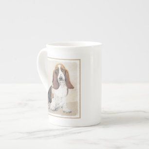 Basset Hound Painting - Cute Original Dog Art Bone China Mug