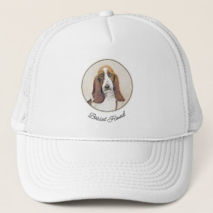 Basset Hound Painting - Cute Original Dog Art Trucker Hat