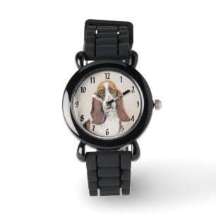 Basset Hound Painting - Cute Original Dog Art Watch