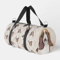Basset Hound Painting Tri Tri-colour Cute Dog Art