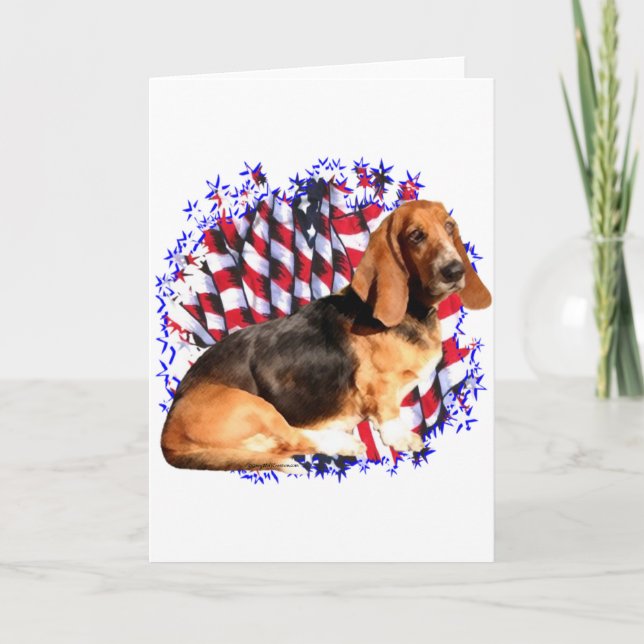 Basset Hound Patriot Card (Front)