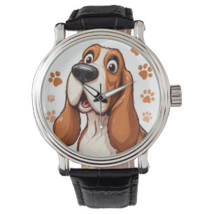 🐶 Basset Hound Paw Print Dog Lover ⌚ Watch