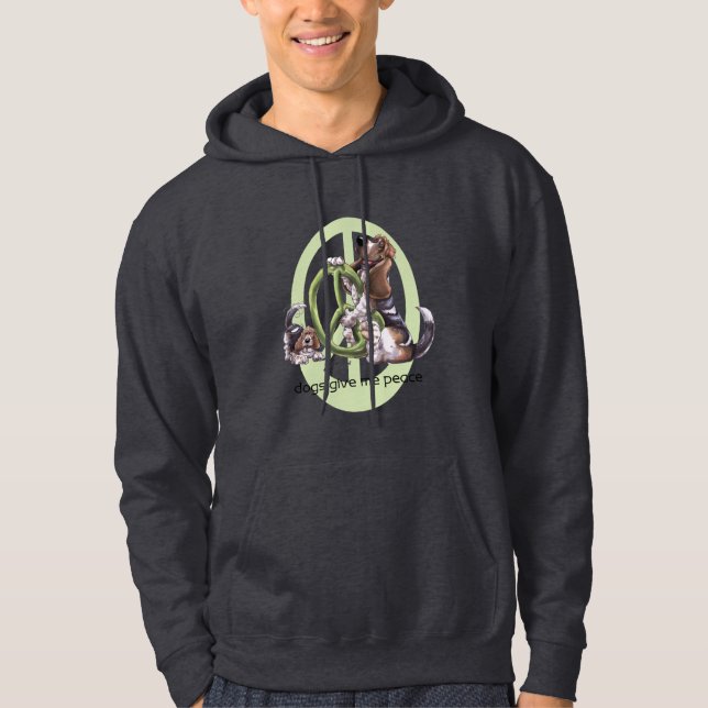 Basset Hound Peace T-Shirt Hoodie (Front)