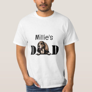 Basset Hound Peeking Personalised Dad T-Shirt