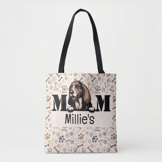 Basset Hound Peeking Personalised Mum  Tote Bag (Front)