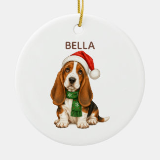 Basset Hound Personalised Christmas Ornament