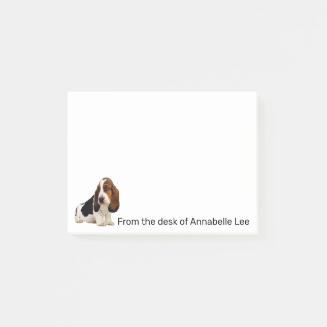 Basset Hound Personalize Post-it Notes (Front)