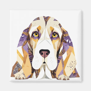 Basset Hound Playful Adorable Fun Animal Colourful Magnet
