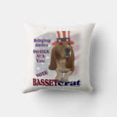 Basset Hound Political Humour Cushion (Back)