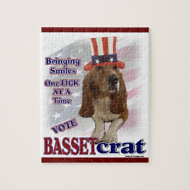 Basset Hound Political Humour Jigsaw Puzzle (Vertical)