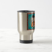 Basset Hound Pop Art Abstract  Glitter Name Travel Mug (Center)