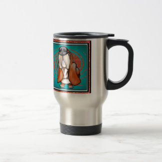 Basset Hound Pop Art Abstract Glitter Name Travel Mug