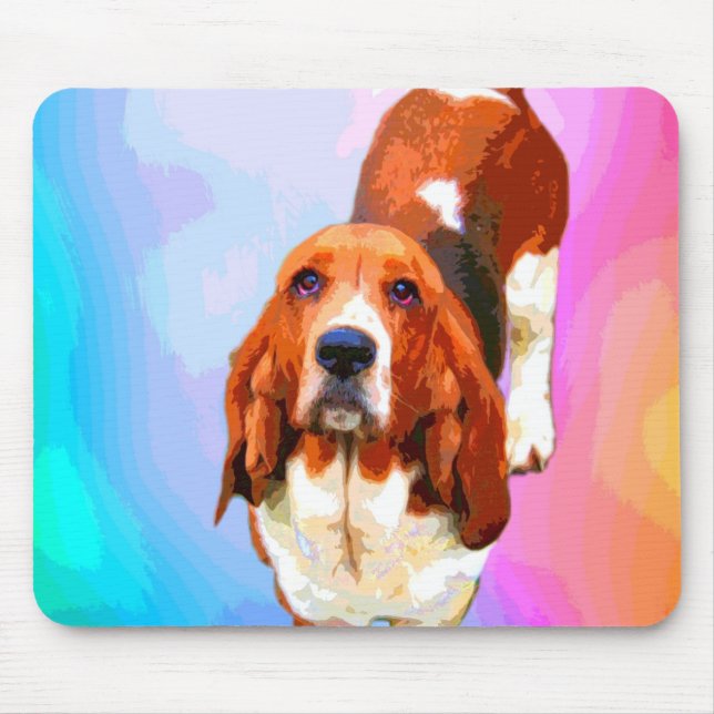 Basset Hound Pop Art Mousepad (Front)