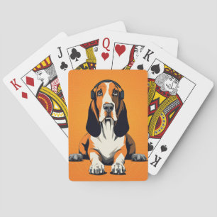 Basset Hound Pop Art Retro & Laid-Back Design Playing Cards