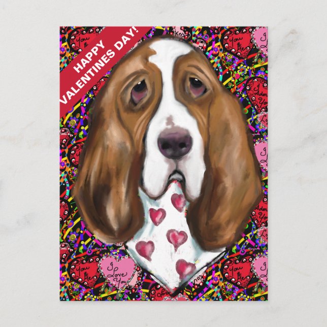 Basset Hound Postcard (Front)