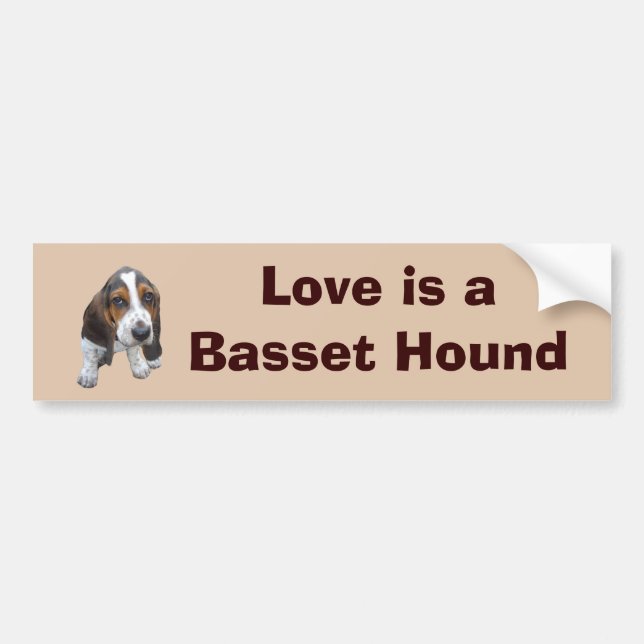 Basset Hound Puppy Bumper Sticker (Front)