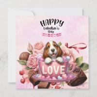 Basset Hound Puppy Dog for Valentine's Day