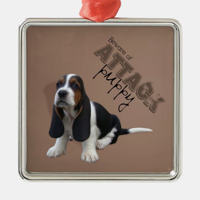 Basset Hound Puppy Ornament (Front)