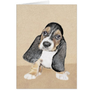 Basset Hound Puppy Painting - Original Dog Art