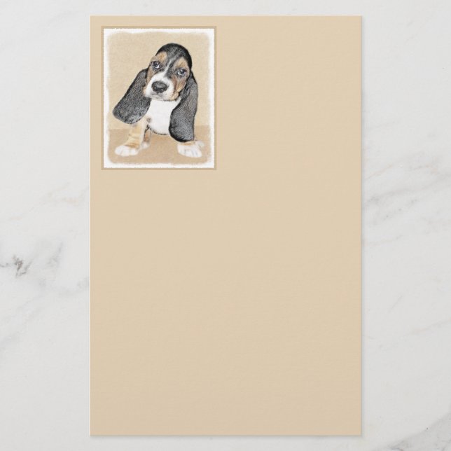Basset Hound Puppy Painting - Original Dog Art (Front)
