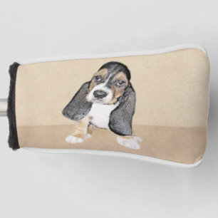 Basset Hound Puppy Painting - Original Dog Art Golf Head Cover