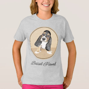 Basset Hound Puppy Painting - Original Dog Art T-S T-Shirt