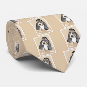 Basset Hound Puppy Painting - Original Dog Art Tie