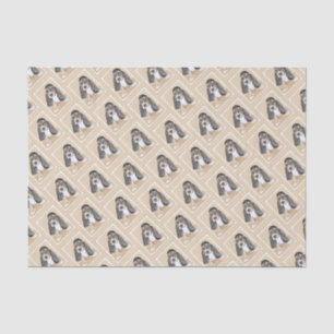 Basset Hound Puppy Painting - Original Dog Art Tissue Paper