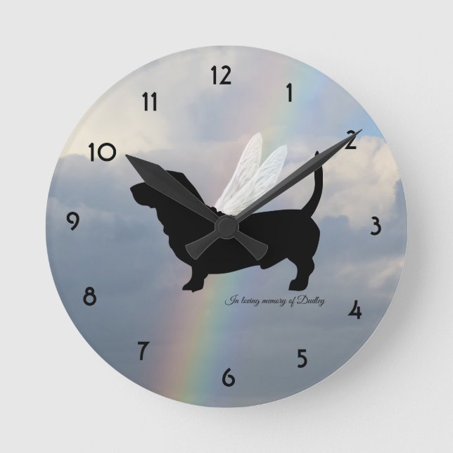 Basset Hound Remembrance Wall Clock (Front)