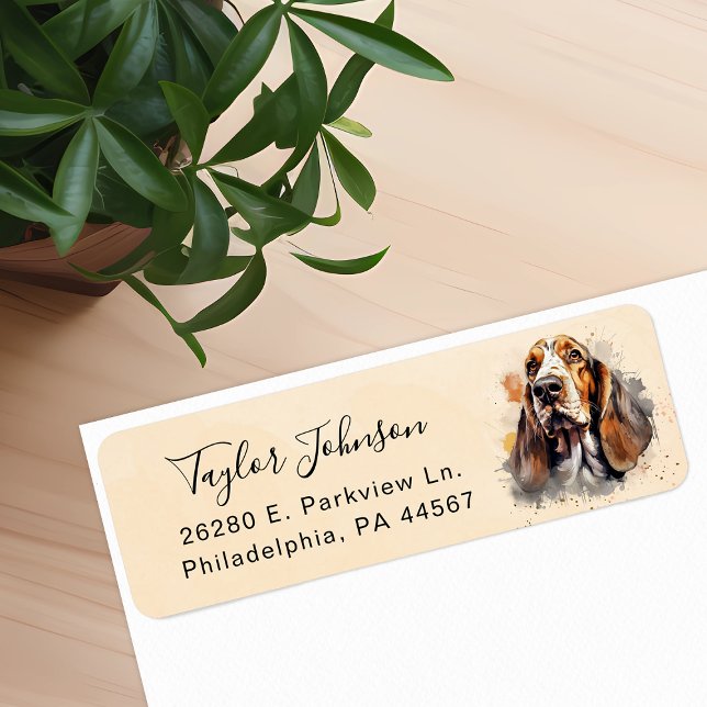 Basset Hound Return Address Label (Creator Uploaded)