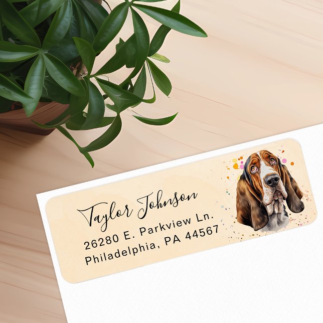 Basset Hound Return Address Label (Creator Uploaded)