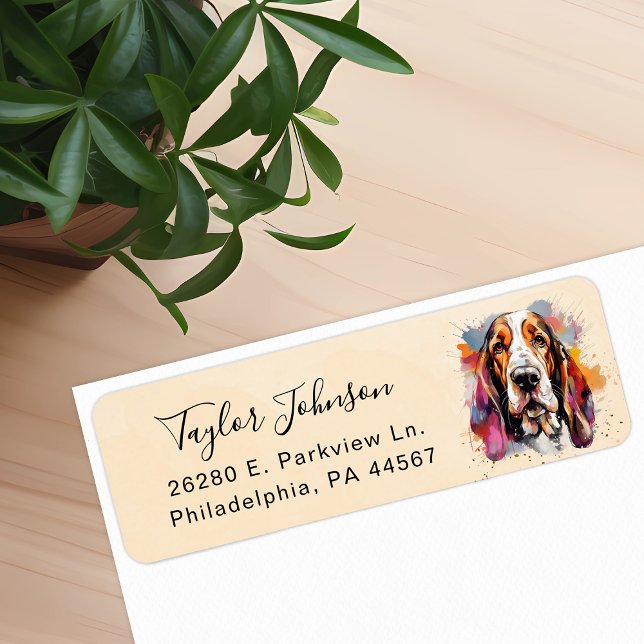 Basset Hound Return Address Label (Creator Uploaded)