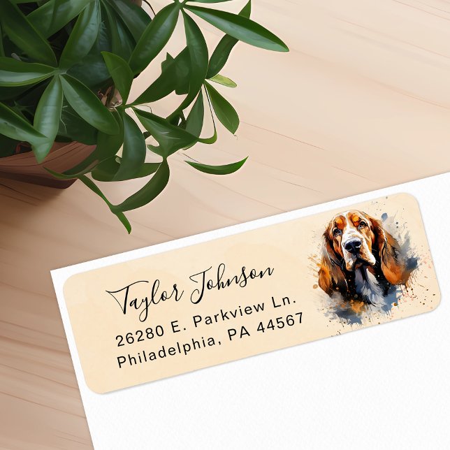 Basset Hound Return Address Label (Creator Uploaded)