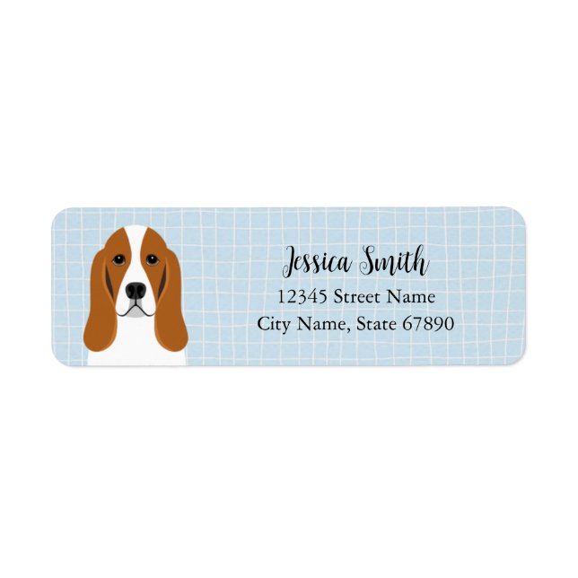 Basset Hound Return Address Labels (Front)