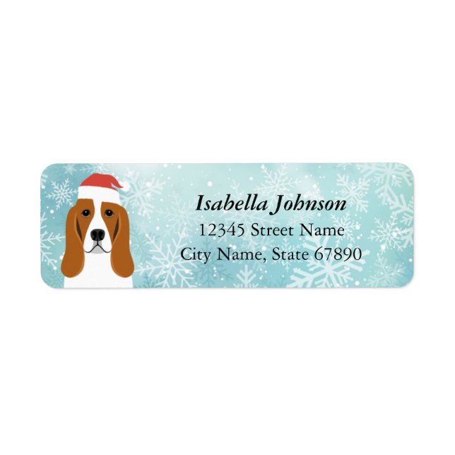 Basset Hound Return Address Labels (Front)