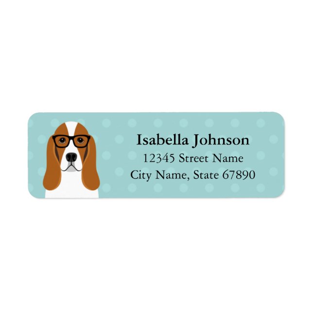 Basset Hound Return Address Labels (Front)