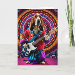 Basset Hound Rock Star Card